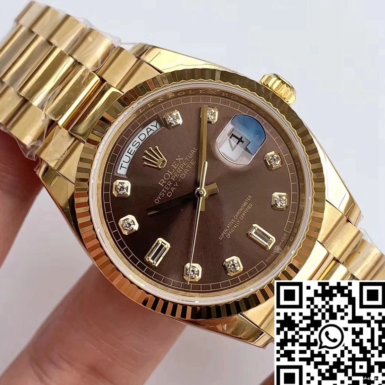 M128238-0022 Gold Yellow EW Gray Rolex Dial Factory Day-Date 0415